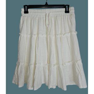 Sundae Muse Tiered Pull On Drawstring Flounce Short Skirt Women Size 10